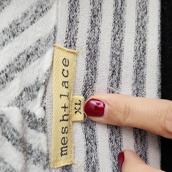 Mesh & Lace Crossover Style Sweater - Picture 2 of 3